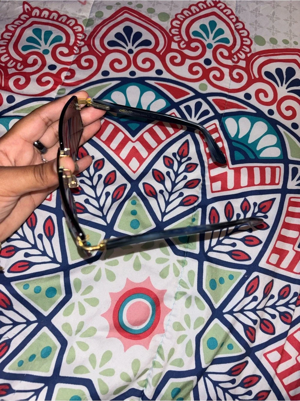 Miche Men’s Black Sunglasses with Gold Accents